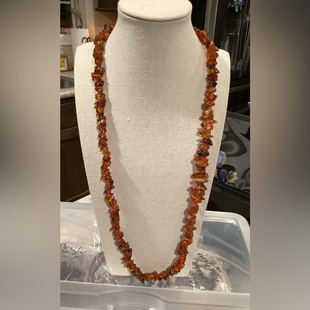 Radiant Amber Chunky Gemstone Necklace